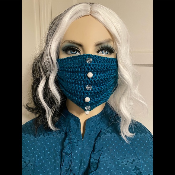 Decorative Hand-knitted Face Mask - Picture 1 of 8